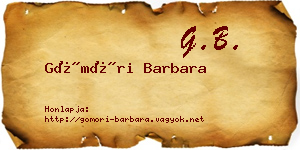 Gömöri Barbara névjegykártya